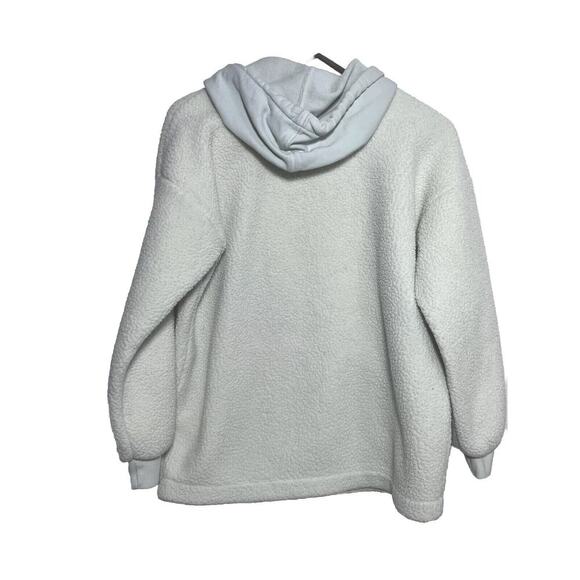 Madewell Sherpa Cream Hoodie Size XS Oversized Comfy Soft Neutral Fleece Winter - Picture 3 of 9